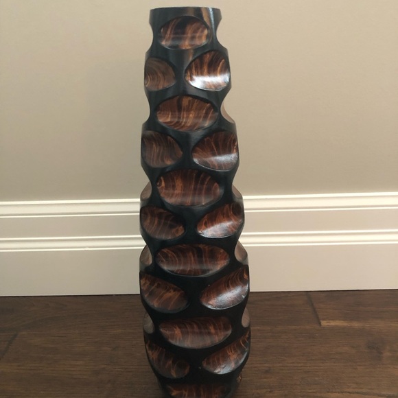 3 Jamaican Mango Wood Vases - Picture 2 of 4